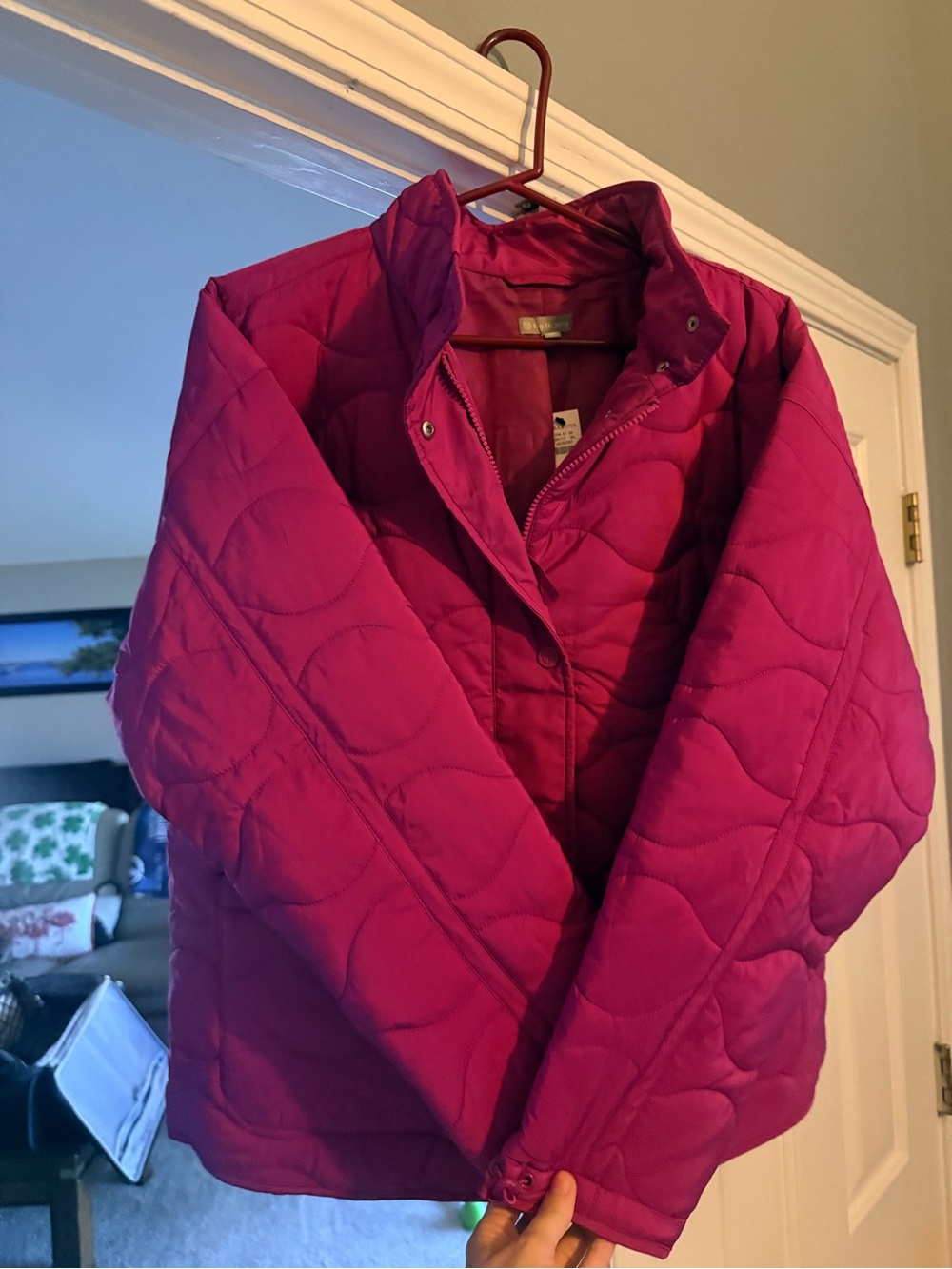 Talbots- brand new with the tags- Women's Quilted Magenta Jacket